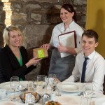 Good to Go Inverness launch L-R Ylva Haglund from Zero Waste Scotland joins Sarah Grant (waitress) & Matthew Bohdaniec (manager) at The Mustard Seed, Inverness